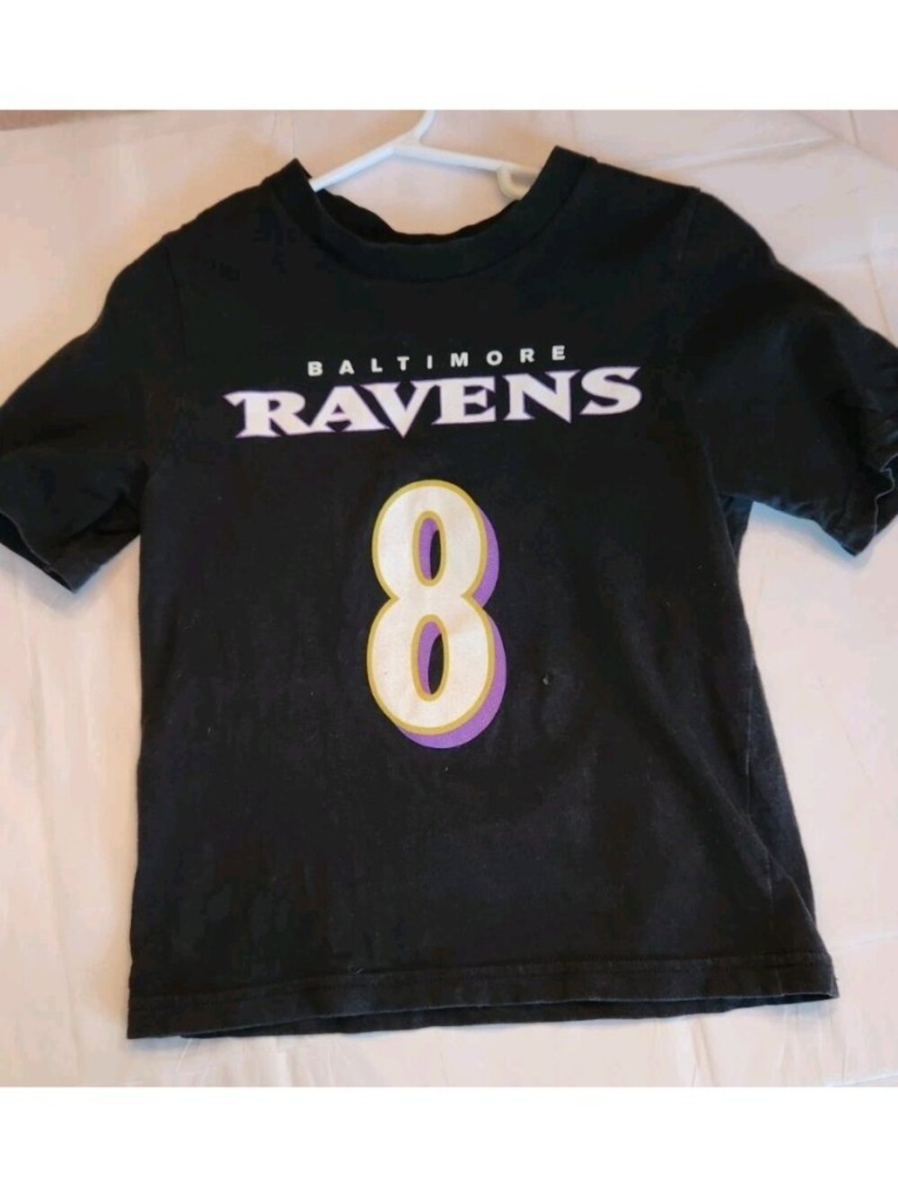 Baltimore Ravens NFL T Shirt Lamar Jackson #8 KIDS SMALL